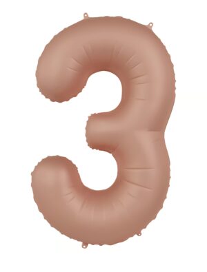 Folienballon Zahl 3 L matt rosa
