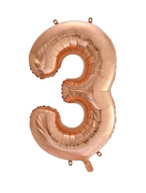 Folienballon Zahl 3 L rosegold