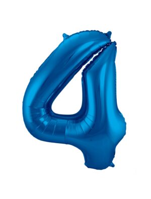 Folienballon Zahl 4 L blau