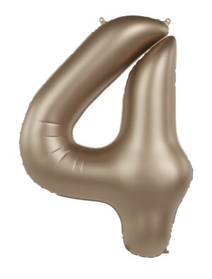 Folienballon Zahl 4 L matt gold