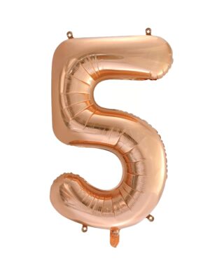 Folienballon Zahl 5 L Rosegold