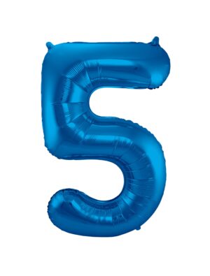 Folienballon Zahl 5 L blau
