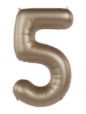 Folienballon Zahl 5 L matt gold