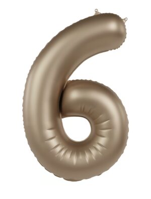 Folienballon Zahl 6 L matt gold