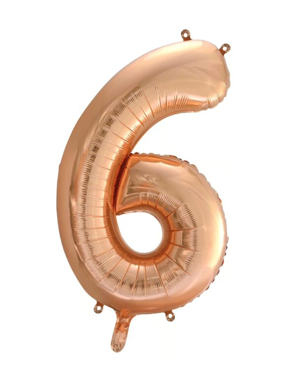 Folienballon Zahl 6 L rosegold