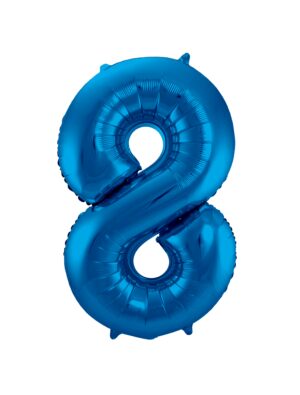 Folienballon Zahl 8 L blau