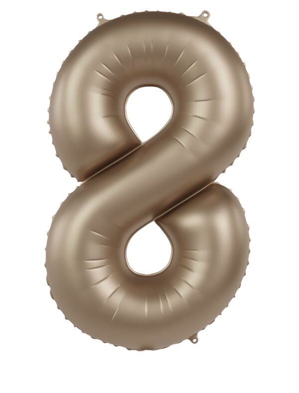 Folienballon Zahl 8 L matt gold