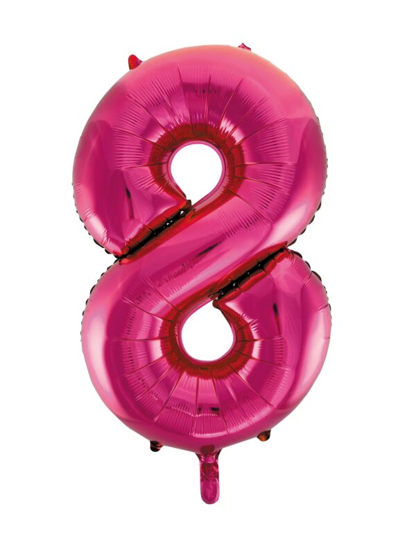 Folienballon Zahl 8 L pink