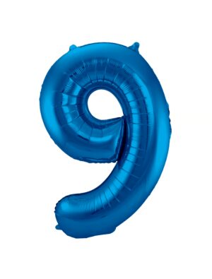Folienballon Zahl 9 L blau