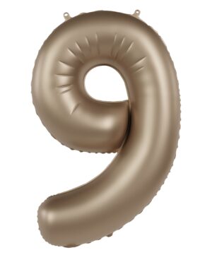 Folienballon Zahl 9 L matt gold