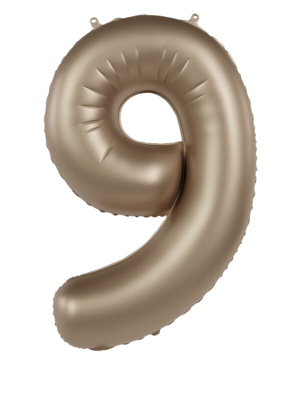 Folienballon Zahl 9 L matt gold