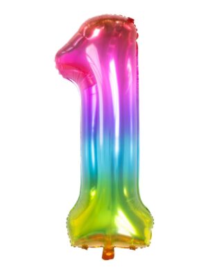 Folienballon bunt Zahl 1 L Farbe: bunt