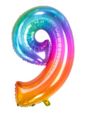 Folienballon bunt Zahl 9 L Farbe: bunt