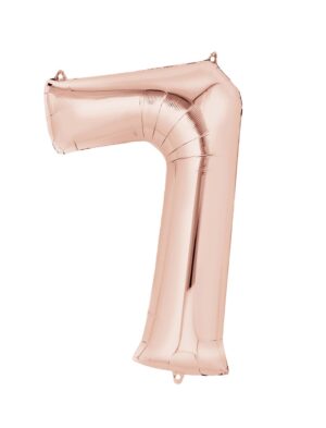 Folienballon rose/gold Zahl 7 L