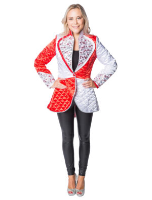 Frack mit Sternen Stepp deluxe Damen rot/weiß M