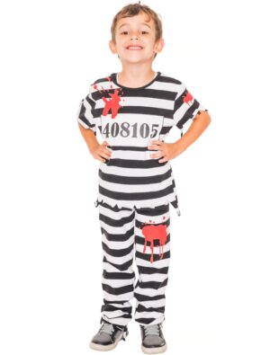 Gefangener mit Blut Kinder 2-tlg. schwarz/weiß