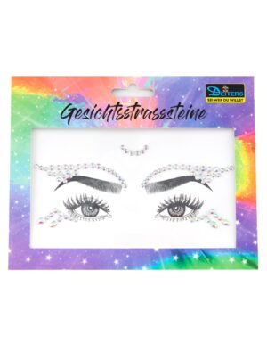 Gesichtsstrasssteine Bauchtänzerin silber Schminke für Karneval & Fasching