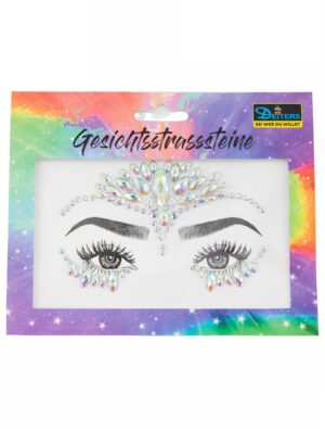 Gesichtsstrasssteine Eiskönigin silber Schminke für Karneval & Fasching