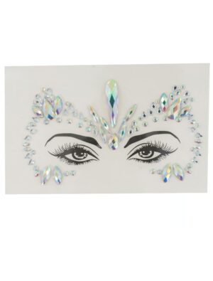 Gesichtsstrasssteine Elegant bunt Schminke für Karneval & Fasching Farbe: bunt