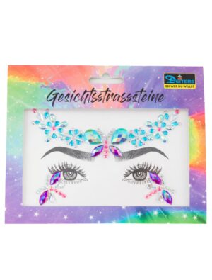 Gesichtsstrasssteine Meerjungfrau türkis Schminke für Karneval & Fasching