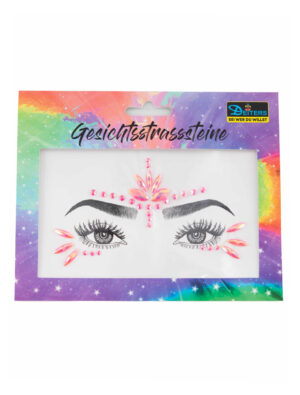 Gesichtsstrasssteine Prinzessin rosa Schminke für Karneval & Fasching
