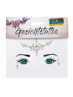 Gesichtsstrasssteine Tränen silber Schminke für Karneval & Fasching
