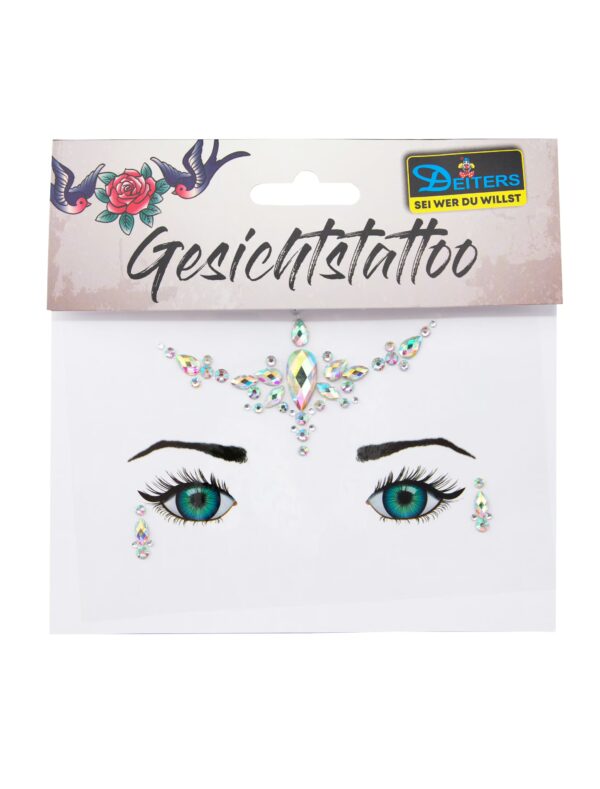 Gesichtsstrasssteine Tränen silber Schminke für Karneval & Fasching