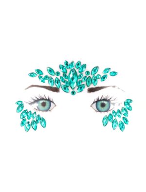 Gesichtsstrasssteine Tränen türkis Schminke für Karneval & Fasching