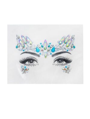 Gesichtsstrasssteine blau Schminke für Karneval & Fasching