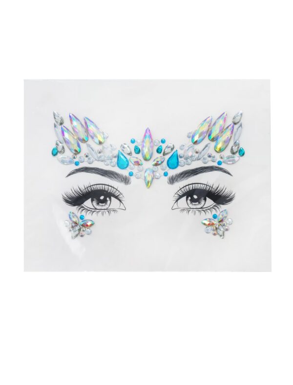 Gesichtsstrasssteine blau Schminke für Karneval & Fasching