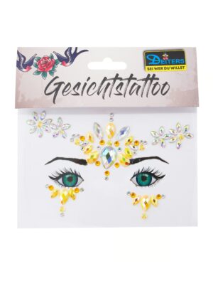 Gesichtsstrasssteine gold/silber Schminke für Karneval & Fasching