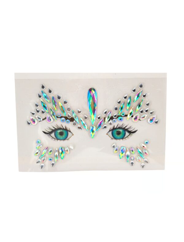 Gesichtsstrasssteine silber fancy Schminke für Karneval & Fasching