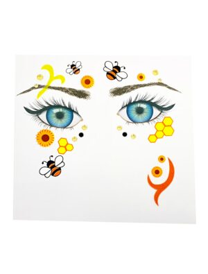 Gesichtstattoo Biene Farbe: gelb