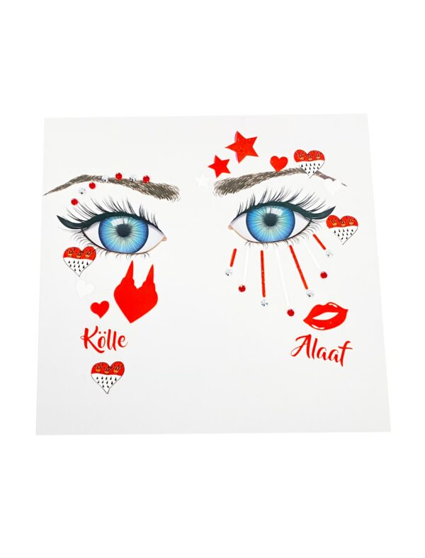 Gesichtstattoo Köln Farbe: rot/weiß