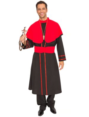 Gewand Bischof 2-tlg. Herren schwarz/rot 4XL