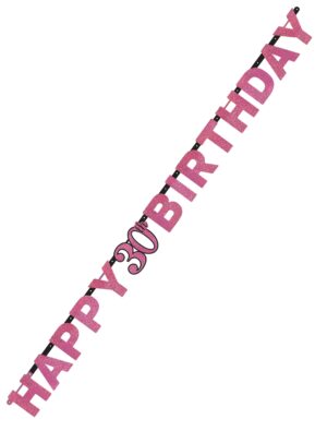 Girlande Happy 30. Birthday 213cm Farbe: rosa