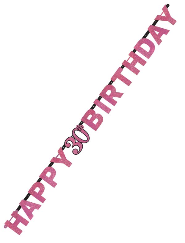 Girlande Happy 30. Birthday 213cm Farbe: rosa