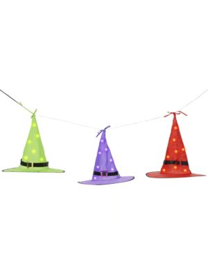 Girlande Hexenhüte mit LED 1