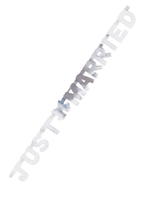 Girlande Just Married silber 129cm