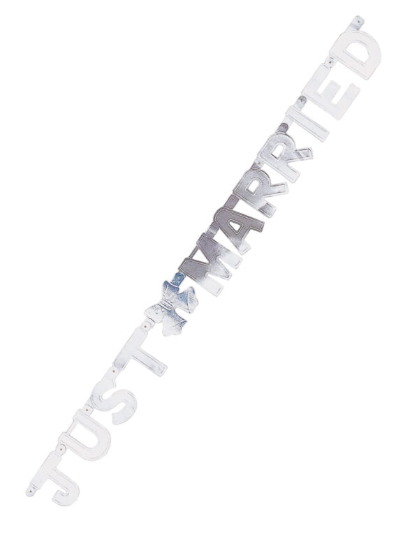 Girlande Just Married silber 129cm