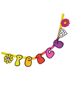 Girlande Peace 95cm Farbe: mehrfarbig