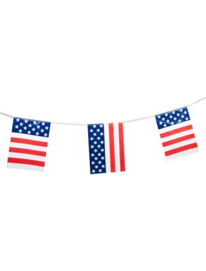 Girlande USA Party 10m Farbe: rot/weiß/blau
