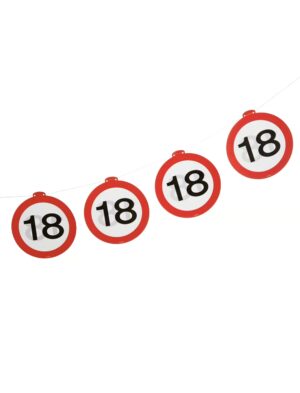 Girlande Verkehrsschild 18 Farbe: rot/weiß
