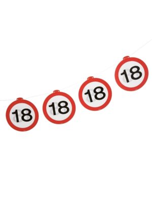 Girlande Verkehrsschild 40 Farbe: rot/weiß