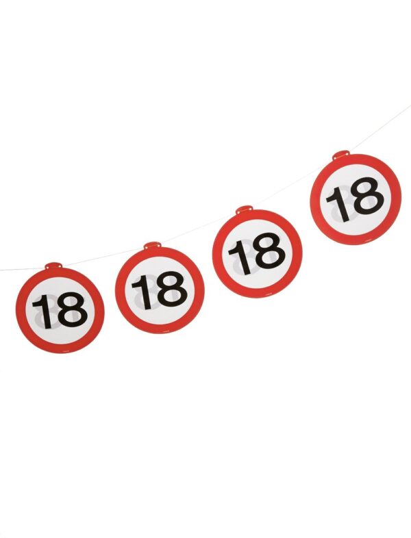 Girlande Verkehrsschild 40 Farbe: rot/weiß