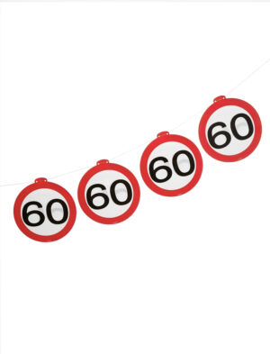 Girlande Verkehrsschild 60 Farbe: rot/weiß