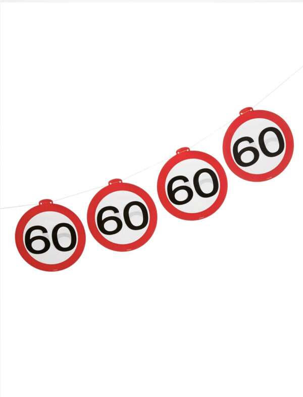 Girlande Verkehrsschild 60 Farbe: rot/weiß
