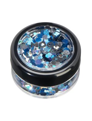 Glitzer Chunky Mystic 3g blau Schminke für Karneval & Fasching