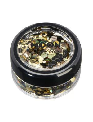 Glitzer Chunky Mystic 3g gold Schminke für Karneval & Fasching