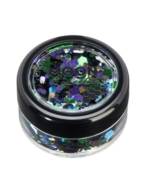 Glitzer Chunky Mystic 3g lila/blau Schminke für Karneval & Fasching